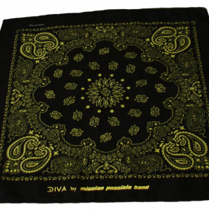 Bandana "DIVA" Baumwolle in Gelb-Schwarz oder Grün-Schwarz