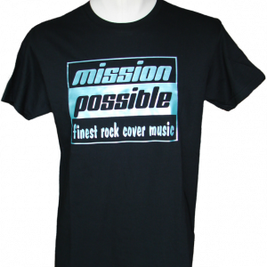 Herren T-Shirt in Schwarz mit Rundhals und metallic Teal Print