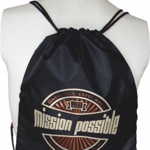 Turnbeutel Polyester „since 2010“ Schwarz mit Aufdruck in Vegasgold und Kupfer