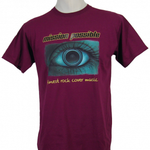 T-Shirt Unisex weinrot - Aufdruck: Auge rechteckig - Größe L