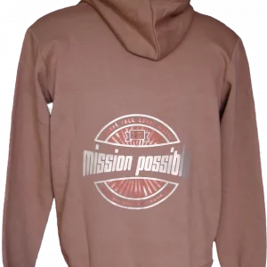 Unisex Hoodie in Caramel Latte mit Aufdruck in Vegasgold und Kupfer