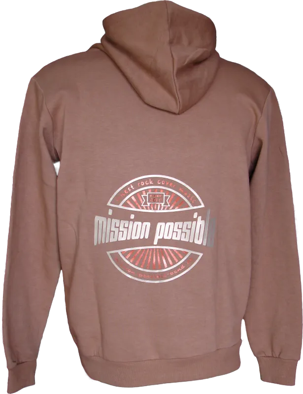 Unisex Hoodie in Caramel Latte mit Aufdruck in Vegasgold und Kupfer