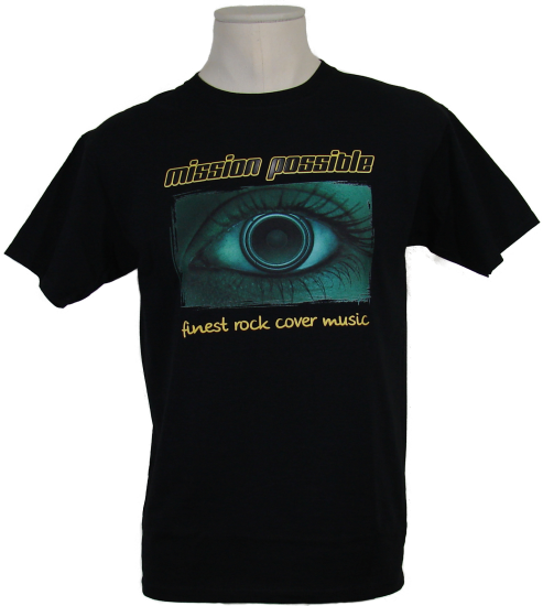 T-Shirt Unisex schwarz, Aufdruck Auge rechteckig - zum Schließen ins Bild klicken